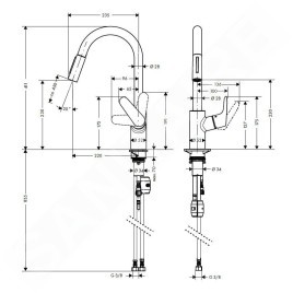 Hansgrohe Focus M41 - Mitigeur d’évier 240 avec douchette extractible, chrome 31815000