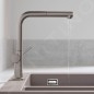 Hansgrohe M54 - Mitigeur d'évier Talis avec bec extractible, simili inox 72808800