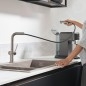 Hansgrohe M54 - Mitigeur d'évier Talis avec bec extractible, simili inox 72808800