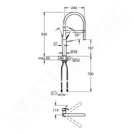 Grohe Essence - Mitigeur d’évier avec bras flexible avec inverseur, chrome 30294000