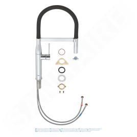 Grohe Essence - Mitigeur d’évier avec bras flexible avec inverseur, chrome 30294000