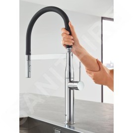 Grohe Essence - Mitigeur d’évier avec bras flexible avec inverseur, chrome 30294000