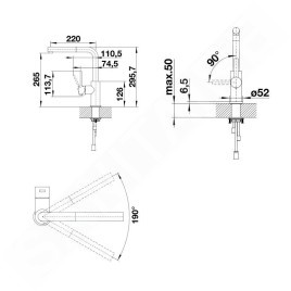 Blanco Lanora S - Mitigeur d’évier avec douchette extractible, inox brossé 523123