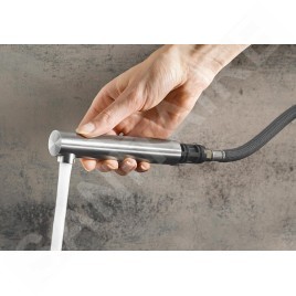 Blanco Lanora S - Mitigeur d’évier avec douchette extractible, inox brossé 523123