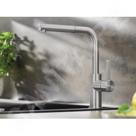 Blanco Lanora S - Mitigeur d’évier avec douchette extractible, inox brossé 523123