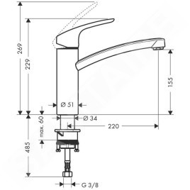 Hansgrohe Focus M41 - Mitigeur d’évier, chrome 31806000