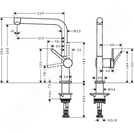 Hansgrohe M54 - Mitigeur d'évier Talis, chrome 72840000