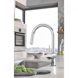 Grohe Minta - Mitigeur d’évier avec douchette extractible, chrome 32321002