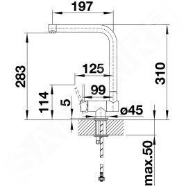 Blanco Laressa F - Robinetterie d’évier pour montage sous fenêtre, chrome 521545