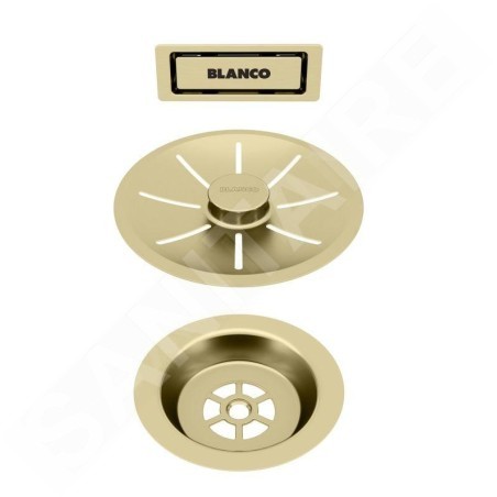 Blanco Accessoires - Garniture de vidage C-overflow, pour évier simple, doré 203476