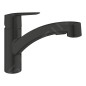 Grohe QuickFix Start - Mitigeur d'évier avec douchette extractible, noir mat 303072431