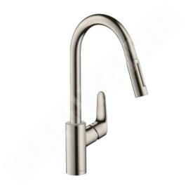 Hansgrohe Focus M41 - Mitigeur de cuisine 240 avec douchette extractible, aspect inox 31815800