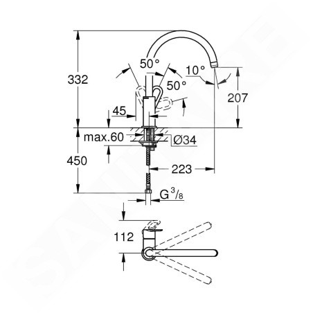 Grohe BauEdge - Mitigeur d’évier, chrome 31367000
