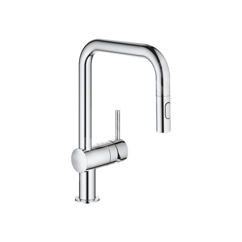Grohe Minta - Mitigeur d’évier avec douchette extractible, chrome 32322002