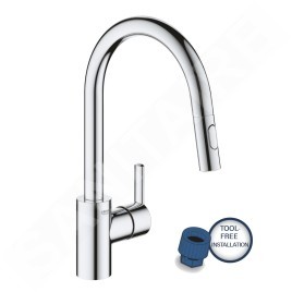 Grohe Feel - Mitigeur d'évier avec douchette extractible, chrome 31486001