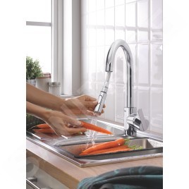 Grohe Feel - Mitigeur d'évier avec douchette extractible, chrome 31486001