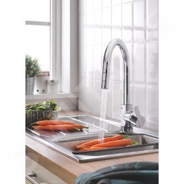 Grohe Feel - Mitigeur d'évier avec douchette extractible, chrome 31486001