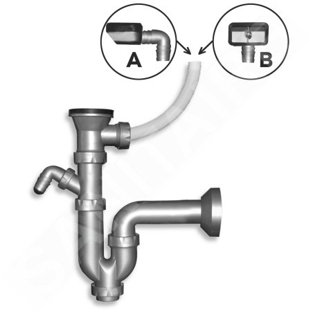 Novaservis Siphons - siphon d’évier, 49 mm, plastique NSP49