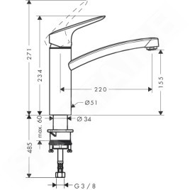 Hansgrohe Logis - Mitigeur d’évier 160, chrome 71832000