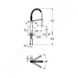 Grohe K7 - Mitigeur d’évier avec bras flexible, chrome 31379000