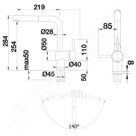 Blanco Linus S - Mitigeur d'évier avec bec extractible, or satiné 526684
