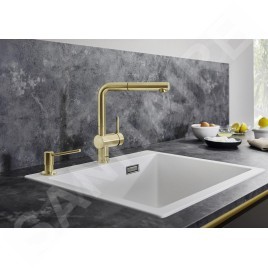 Blanco Linus S - Mitigeur d'évier avec bec extractible, or satiné 526684