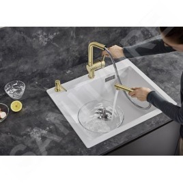 Blanco Linus S - Mitigeur d'évier avec bec extractible, or satiné 526684
