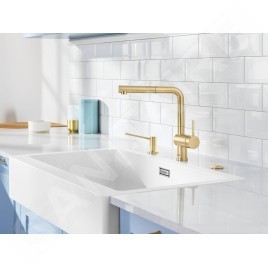 Blanco Linus S - Mitigeur d'évier avec bec extractible, or satiné 526684