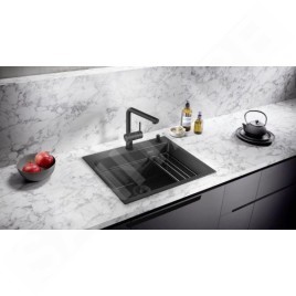 Blanco Accessoires - Garniture de vidage C-overflow, BlackEdition, noir mat 239975