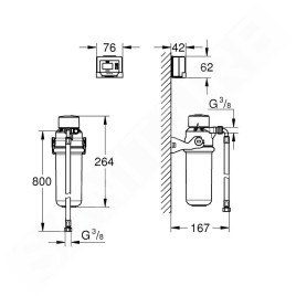 Grohe Blue Pure - Filtre à charbon actif avec tête de filtre 41136000