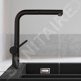 Hansgrohe M54 - Mitigeur d’évier Talis avec manchon de fermeture extractible, noir mat 72808670