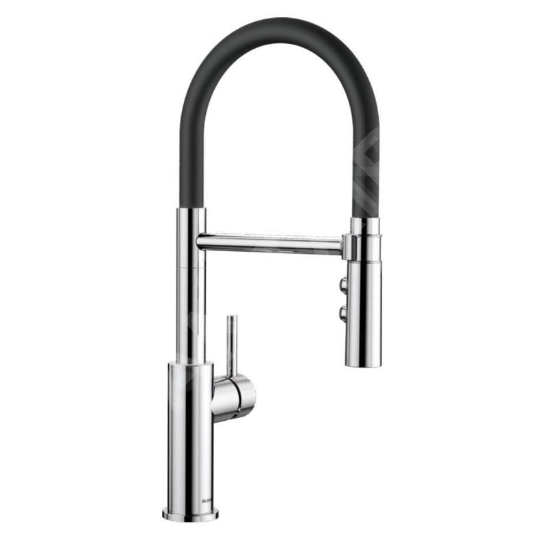 Blanco Catris S - Mitigeur d'évier avec bras flexible et douchette, noir / chrome 525791 Blanco Catris S - Mitigeur d'évier avec bras flexible et douchette, noir / chrome 525791