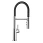 Blanco Catris S - Mitigeur d'évier avec bras flexible et douchette, noir / chrome 525791 Blanco Catris S - Mitigeur d'évier avec bras flexible et douchette, noir / chrome 525791