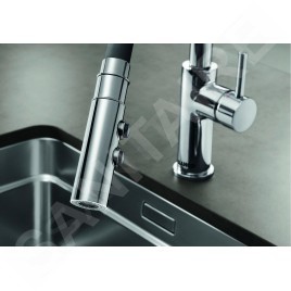 Blanco Catris S - Mitigeur d'évier avec bras flexible et douchette, noir / chrome 525791