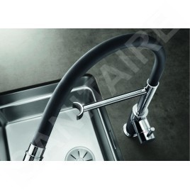 Blanco Catris S - Mitigeur d'évier avec bras flexible et douchette, noir / chrome 525791