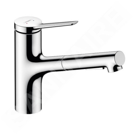 Hansgrohe Zesis M33 - Mitigeur d'évier 150, avec douchette extractible, EcoSmart, chrome 74810000