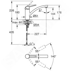 Grohe Swift - Mitigeur d’évier, chrome 30358000