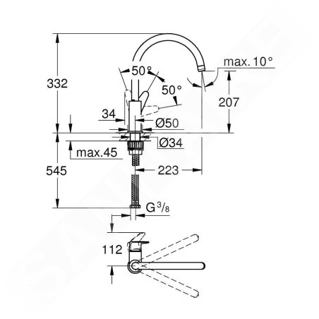 Grohe Start Curve - Mitigeur d'évier, chrome 31554001