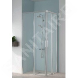 Kermi CADA XS - Porte de douche C2L, 120x200 cm, gauche, argent brillant/verre transparent CKC2L12020VPK