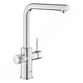 Grohe Blue Pure - Mitigeur d'évier Minta avec filtration et manchon de fermeture  extractible, chrome 30601000