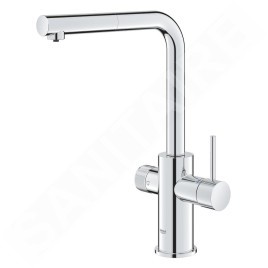 Grohe Blue Pure - Mitigeur d'évier Minta avec filtration et manchon de fermeture  extractible, chrome 30601000
