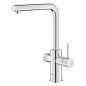 Grohe Blue Pure - Mitigeur d'évier Minta avec filtration et manchon de fermeture  extractible, chrome 30601000