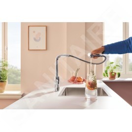 Grohe Blue Pure - Mitigeur d'évier Minta avec filtration et manchon de fermeture  extractible, chrome 30601000