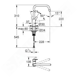 Grohe QuickFix Start - Mitigeur d’évier, noir mat 304702430