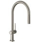 Hansgrohe M54 - Mitigeur d'évier Talis avec douchette extractible, simili inox 72800800