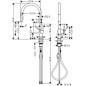 Hansgrohe M54 - Mitigeur d'évier Talis avec douchette extractible, simili inox 72800800