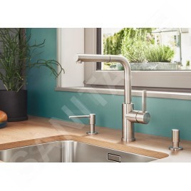 Blanco Lanora S-F - Mitigeur d'évier avec bec extractible, sous fenêtre, inox brossé 526180