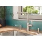Blanco Lanora S-F - Mitigeur d'évier avec bec extractible, sous fenêtre, inox brossé 526180