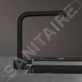 Hansgrohe M81 - Mitigeur d'évier Aquno Select 250 avec bec extractible, 2 jets, noir mat 73836670