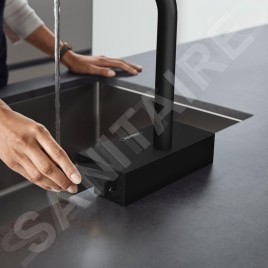 Hansgrohe M81 - Mitigeur d'évier Aquno Select 250 avec bec extractible, 2 jets, noir mat 73836670